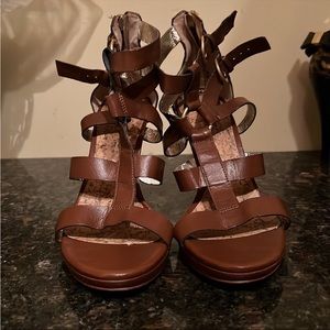 LOFT the Original Brown Gladiator Sandal Heels